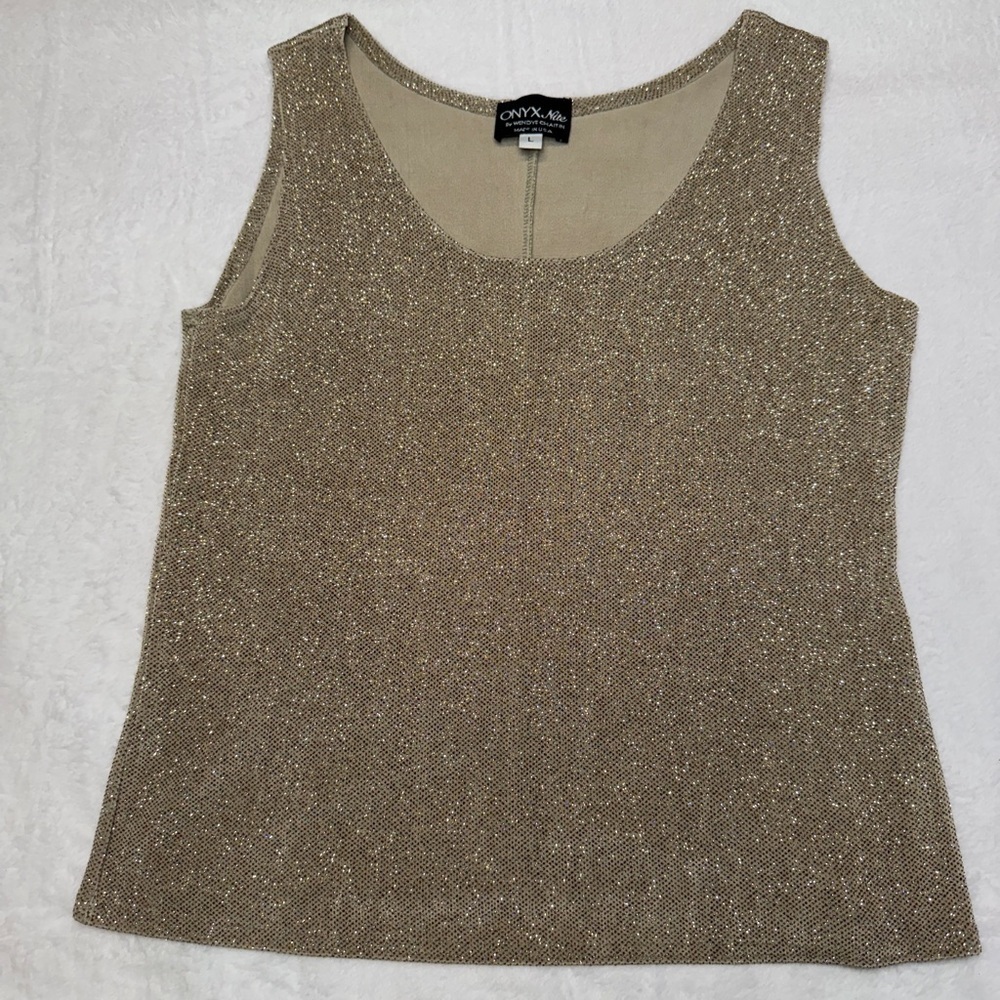 Onyx Nite Women's Gold Sleeveless Top